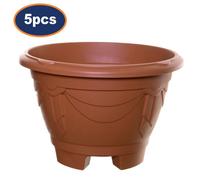 Flower Pot Venetian Planter Round Legged Plastic Terracotta Garden 4L 26Cm 5Pcs