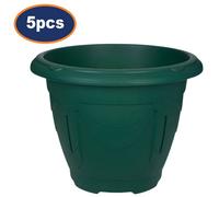 Flower Pot Venetian Round Planter Forest Green Plant Garden Patio Tub 24Cm 5Pcs