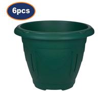Flower Pot Venetian Round Planter Forest Green Plant Garden Patio Tub 24Cm 6Pcs