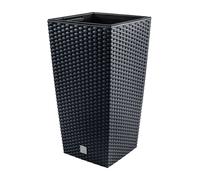 Prosper Plast DRTS265-S433 26.5 x 26.5 x 50 cm "Rato" Square Flowerpot - Anthracite