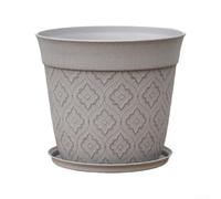 Flower Pots 20.5cm Plastic with Saucer Drainage Holes for Herbs Vegetables Balcony Modern Home(B)