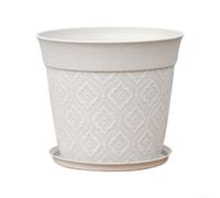 Flower Pots 20.5cm Plastic with Saucer Drainage Holes for Herbs Vegetables Balcony Modern Home(E)