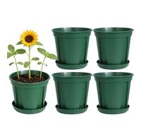 Flower Pots 5-Piece Multi-Environment UV-Resistant Breathable - Healthy Root Growth Indoor Planter Outdoor Nursery Pots | For Cactus Orchid Monstera Home Office Balcony Living Room Bedroom