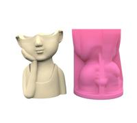 Flower Pots Cement Silicone Mold Boy Planter Molds Resin Mold Jewelry Storage Epoxy Casting Decor Flowerpot for Concrete