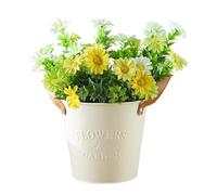 Flower Pots - Metal Planter Bucket with Handles | Flower Pots Outdoor,for Home Desk Farmhouse Balcony Patio Living Room Gardening