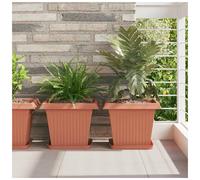 Flower Pots Square 24-Pack Brick Red 33 x 33 x 26 cm Plastic Durable Lightweight