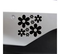 Flower Power Cute Stickers - Peel & Stick - Car Bumper - Wall Decal - Laptop Sticker - Hippie Accessories - 70's Decoration (Black, 15cm x 14cm)