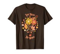 Flower Power Love Needs No Words T-Shirt, Men, Brown, 3X-Large