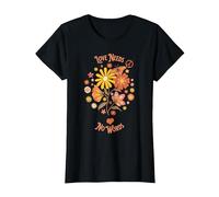 Flower Power Love Needs No Words T-Shirt, Women, Black, Medium