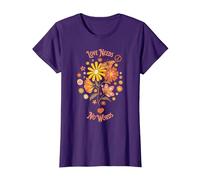 Flower Power Love Needs No Words T-Shirt, Women, Purple, Large