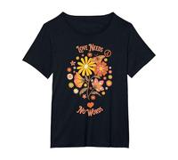 Flower Power Love Needs No Words T-Shirt, Women's Plus, Black, 4X