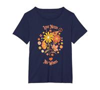 Flower Power Love Needs No Words T-Shirt, Women's Plus, Navy Blue, 5X