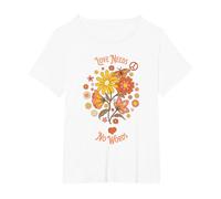 Flower Power Love Needs No Words T-Shirt, Women's Plus, White, 6X