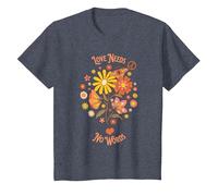 Flower Power Love Needs No Words T-Shirt, Youth, Heather Blue, Medium