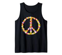 Flower Power Peace Hippie 60s 70s Fancy Dress Costume Tank Top