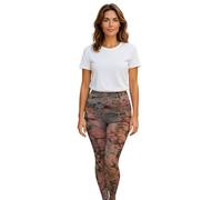 Flower Power Printed Tights (UK, Alpha, One Size, Regular, Regular, 1, Dark Floral)