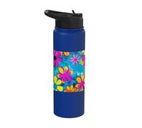 Flower Power Tie Dye 60s 70s Psychedelic Hippie Groovy Stainless Steel Insulated Water Bottle
