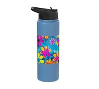 Flower Power Tie Dye 60s 70s Psychedelic Hippie Groovy Stainless Steel Insulated Water Bottle