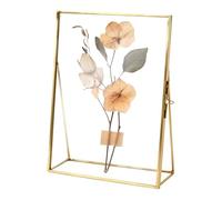 Flower Press Frame | Clear Simple Metal Tabletop Display 4x6in - Double Sided Picture Frame | for Clovers Dried Flowers Keepsake Small Artwork Picture Paper Cutting Home Office Desk
