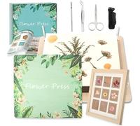 Flower Press Kit, 11.8”x 10.6” Large Wooden Flower Leaf Plant Pressing Set for Adults & Kids, 10 Layers DIY Pressed Flowers Art Tool with Photo Frame, Drying Preservation Crafts for Plant Lovers