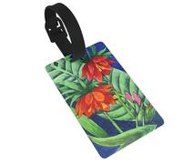Flower Print 5pcs Luggage Tags for Suitcases,Cute Suitcase Tag Identifiers for Baggage Tag for Cruise Airport Travel PVC