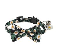 Flower Printed Collar Bowknot Decors Adjustable Durablity Camping For Walking Camping Pet Supplies With Breakaway With Girl With