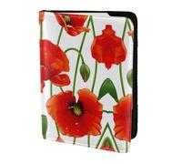 Flower Printing Cowhide Passport Holder,Passport Cover,Travel Card Cover Case For Men Women,Documents Protector, Black, One Size