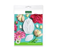 Flower Pro Peony & Tulip Silicone Mould & Veiner Set for Cake Decorating & Clay Crafts by Katy Sue Moulds & Flower Pro Moulds. Makes Peony & Tulip Petals, Centre, Buds, Plus Tulip Stamen & Stigma