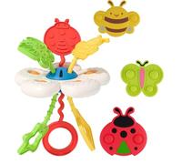 Flower Pull String Sensory Toys - Baby Toys for Toddlers 18 Months +, Motor Skills and Fidget Spinner Activity, Busy Play for Travel/Airplane/Car/Holiday Essentials