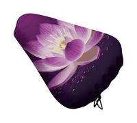 Flower Purple Bike Seat Rain Cover Waterproof Dustproof Bikes Saddle Cushion Soft Bicycle Seat Pad Covers with Drawstring for Men Women