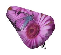 Flower Purple Butterfly Bike Seat Rain Cover Waterproof Dustproof Bikes Saddle Cushion Soft Bicycle Seat Pad Covers with Drawstring for Men Women
