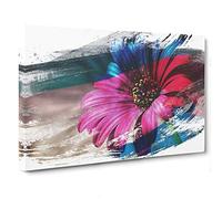 Flower Purple Daisy (1) V2 Canvas Print | Gallery Wrapped 30mm Frame Wall Art | 30x20 inches | Ready to Hang | Modern Floral Picture | Living Room Bedroom Lounge Office
