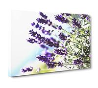 Flower Purple Lavender No.2 Modern Canvas Wall Art Print Ready to Hang, Framed Picture for Living Room Bedroom Home Office Décor, 24x16 Inch (60x40 cm)
