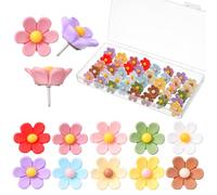 Flower Push Pins Cute 50 Pcs Thumb Tacks for Cork Board Decorative Floral Cork Board Pins for Bulletin Boards Cardboard Wall Decor Hanging Photo Poster Office Home