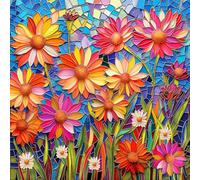 Flower Puzzles for Adults - 1000 Pieces, Mosaic Floral Art, Stained Glass Garden, Colorful Challenging Jigsaw
