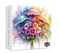 Flower Puzzles for Adults 1000 Pieces, PICKFORU Colorful Floral Puzzle Umbrella, Hard Impossible Wildflower Plant Theme as Home Decor