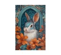 Flower Rabbit Animal Jigsaw Puzzles for Adults 500 Challenging & Brainteasing Adults Jigsaws Puzzle Puzzle Games Jigsaw Puzzle 500 Pieces