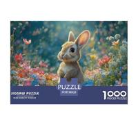 Flower Rabbit Jigsaw Puzzles for Adults Animal Puzzles 1000 Jigsaws Educational Games Home Decoration Gifts 38x26cm/1000pcs