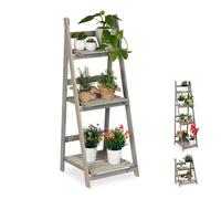 Flower rack Plant Stand Multi-Tier Shelf Grey Lightweight Wooden Plant Stand