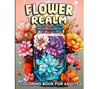 Flower Realm: Flower Coloring Book for Adults with Bouquets, Gift Box, Rainboots, Glass Jar, Patterns, and More for Relaxation and Creativity
