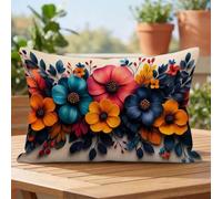 Flower Rectangle Waterproof Linen Cushion Covers 40x70cm Set of 1 kdd-6994