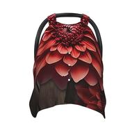 Flower Red Dahlia Baby Car Seat Canopy Cover, Multi Use Breathable Nursing Breastfeeding Covers for Mom Soft Stroller Sun Shade Newborn Shower Gift