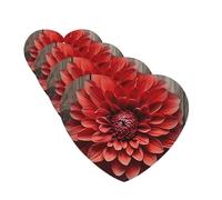 Flower Red Dahlia Car Air Fresheners Cards Set of 4 Pieces Personalized Car Fresheners Gifts for Men Women Auto Aromatherapy Tablets Hanging Scented Cards for Wardrobe Bathroom