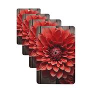 Flower Red Dahlia Car Air Fresheners Cards Set of 4 Pieces Personalized Car Fresheners Gifts for Men Women Auto Aromatherapy Tablets Hanging Scented Cards for Wardrobe Bathroom