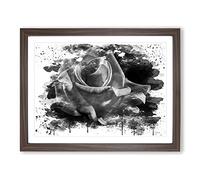 Flower Red Rose Vol.4 V4 Modern Framed Wall Art Print, Ready to Hang Picture for Living Room Bedroom Home Office Décor, Walnut A3 (46 x 34 cm)