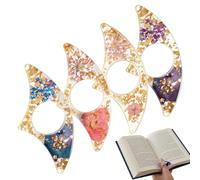 Flower Resin Book Thumb - Page Holder 4 Pieces Reading, Bookmark Thumb Ring Page Holder, Women Teachers Appreciation Friends Readers Librarians School, Book Accessory Practical, Reading Tool Gift