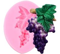 Flower Resin Molds,Grape Silicone Molds Grape Leaves Fondant Cake Decorating Tools Wine Bottle Chocolate Gumpaste Candy Resin Clay Moulds 7.4x5.7cm