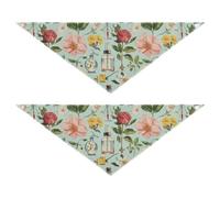 Flower Retro Blooms Dog holiday bandanas Unique Shape Adjustable Fit Soft Dog Scarf Cute Pet Holiday Set for Dogs Cats M