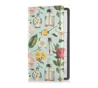 Flower Retro Blooms Pu Leather Car Registration and Insurance Card Holder Vehicle Glove Box for Cards, Essential Document, Driver License Vehicle Paperwork
