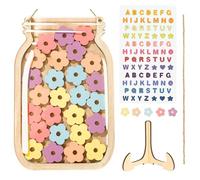 Flower Reward Jar, 30Pcs Reward Jars for Children with Flowers, Good Behaviour Chart Reward Pot, Flower Jar Reward System for Home School Classroom Teacher Parent with Alphabet Stickers